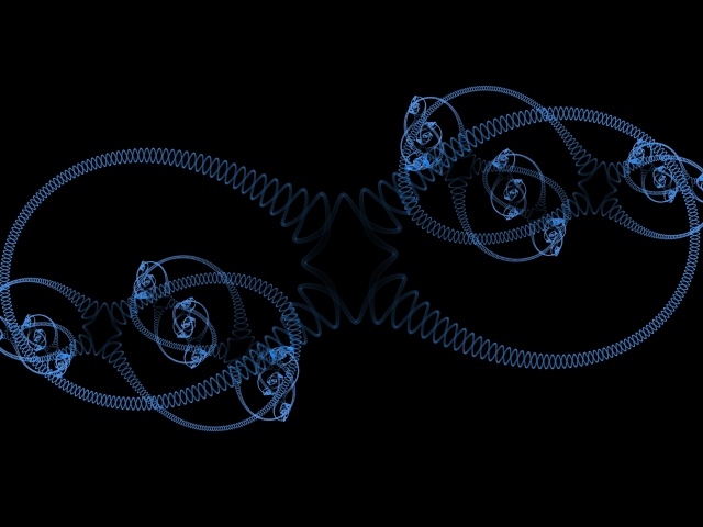 Голубые спирали на черном фоне
