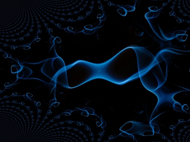 Синий волнистый дым на черном фоне
