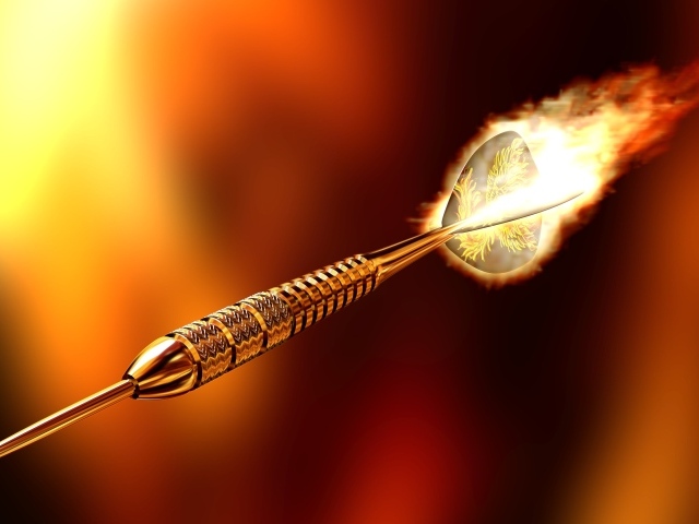 Дротик для дартс с огненным наконечником 3д графика