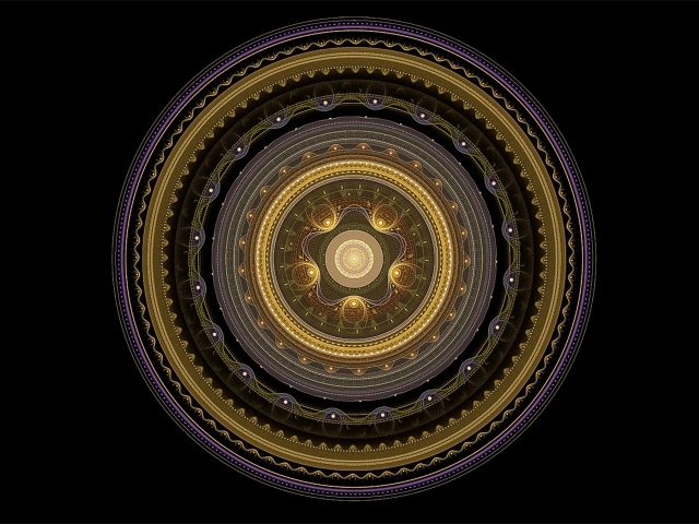 Золотой рисунок мандала на черном фоне