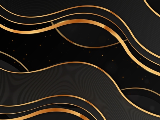 Золотые волны на черном фоне 