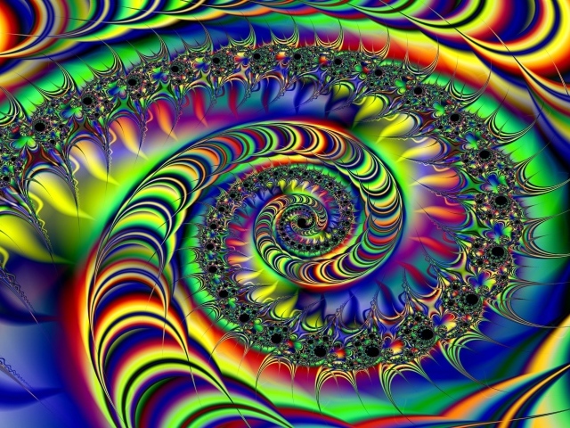 Разноцветная абстрактная фрактальная спираль 