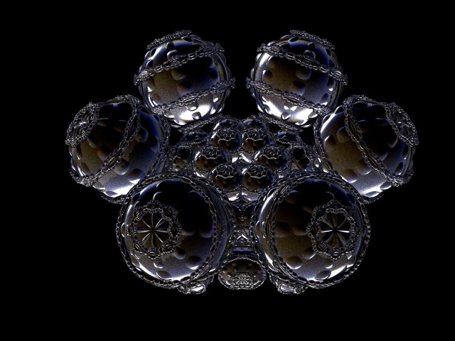 Необычный дизайнерский цветок на черном фоне, фрактал