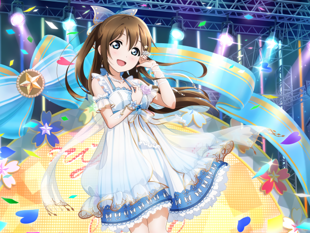 Девушка в красивом платье аниме Живая Любовь!