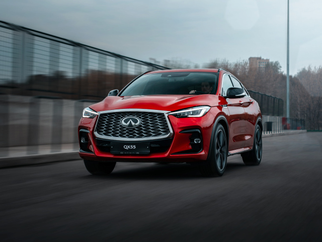 Красный внедорожник Infiniti QX55 AWD 2021 года
