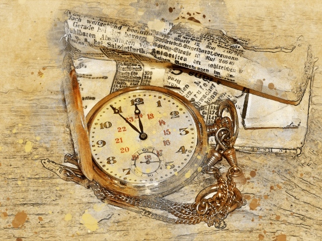 Карманные часы со старой бумагой