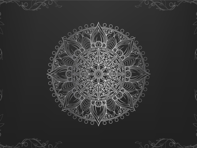 Необычный красивый белый рисунок на черном фоне