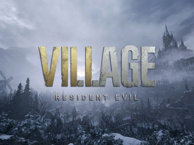 Постер новой игры в стиле хоррор  Resident Evil Village, 2021