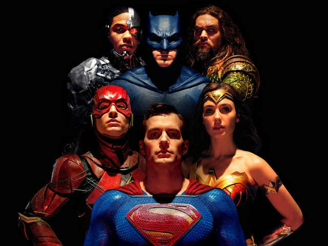 Супергерои на черном фоне фильм Лига справедливости Зака Снайдера