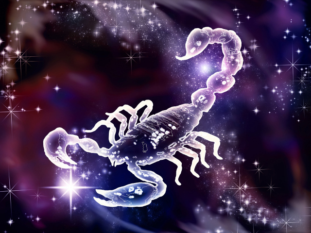 Неоновый знак зодиака скорпион