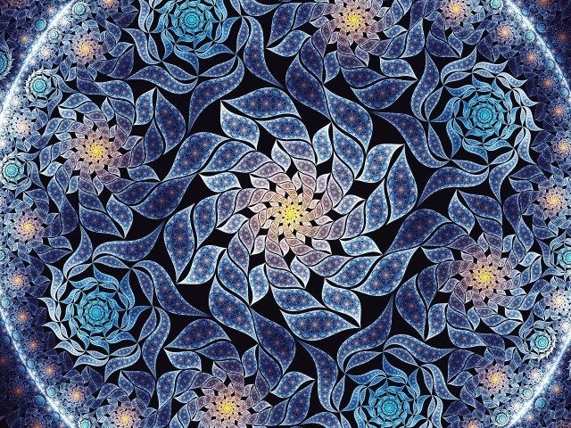 Красивый синий цветок мандала крупным планом