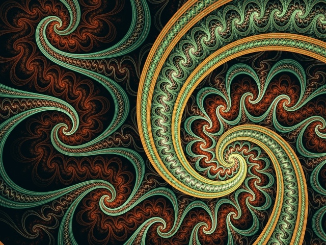 Фрактальные узоры с зигзагами 