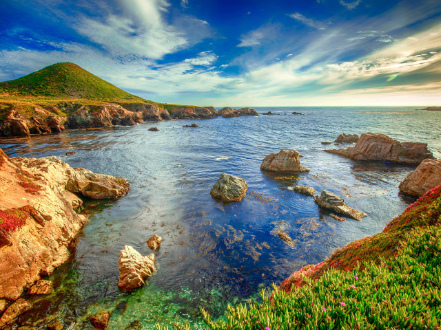 Красивое морское побережье, Калифорния. США