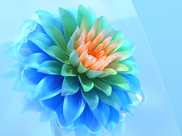 Красивый абстрактный цветок на голубом фоне