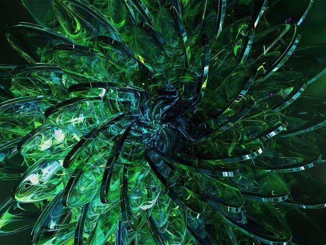 Красивый абстрактный зеленый цветок