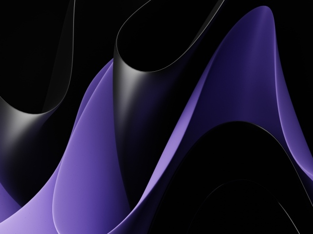 Черные и фиолетовые абстрактные волны на черном фоне