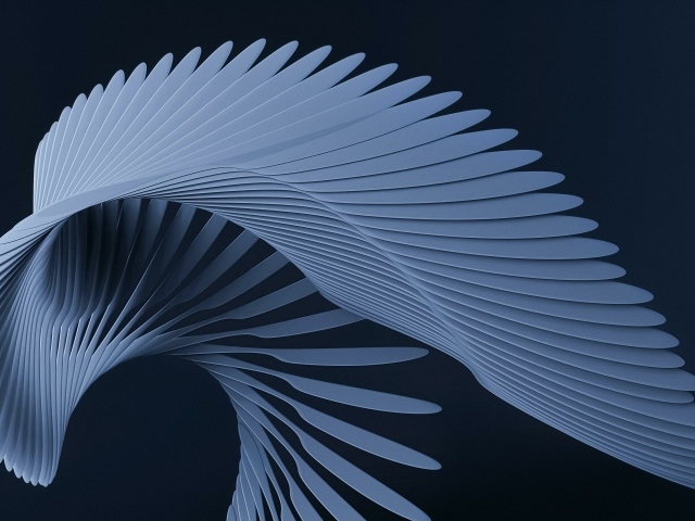 Голубой узор с перьями 3д графика