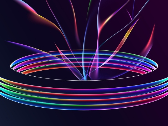 Разноцветный абстрактный круг с волнами