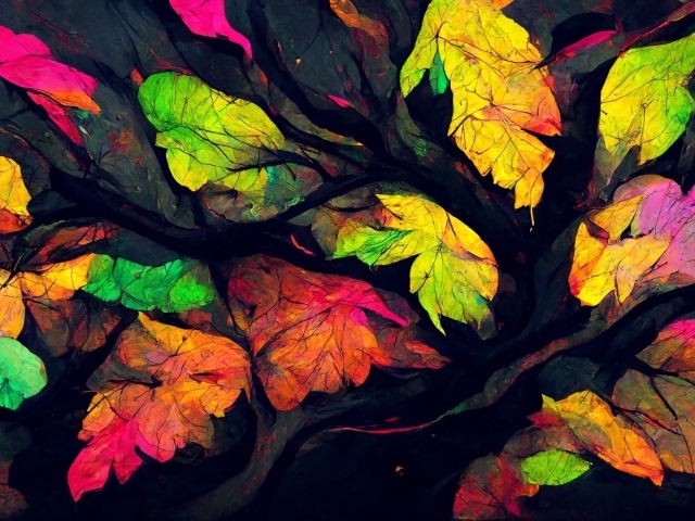 Разноцветные абстрактные листья