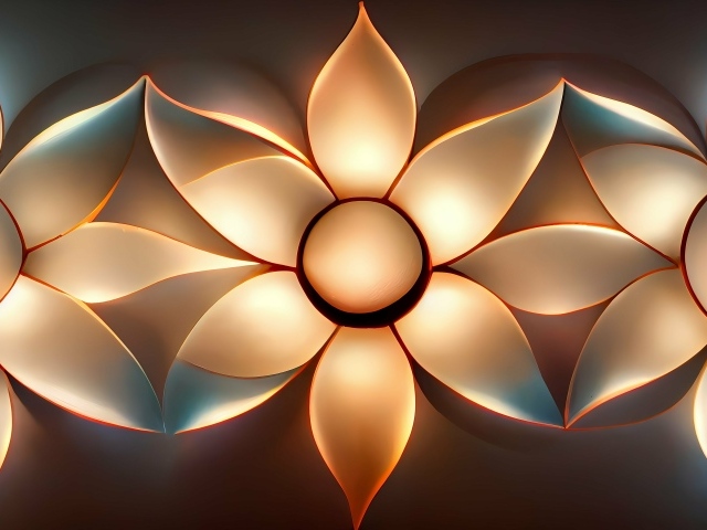 Три ярких абстрактных цветка