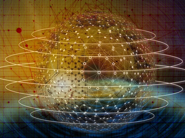 Шар всемирной паутины с кольцами