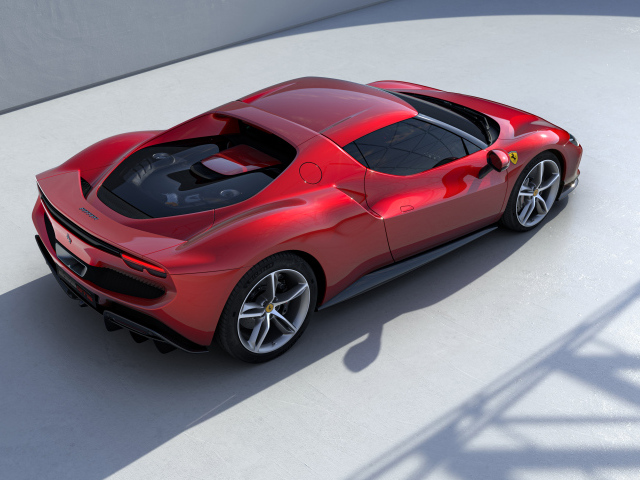 Автомобиль Ferrari 296 GTB 2022 года вид сверху