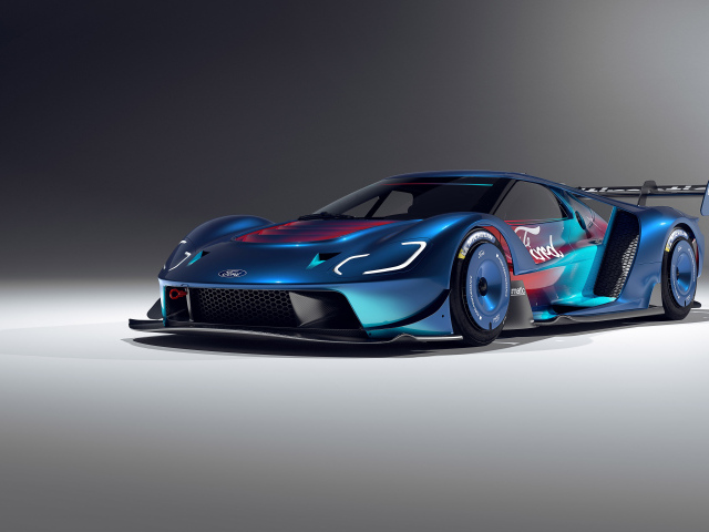 Автомобиль Ford GT Mk IV на сером фоне