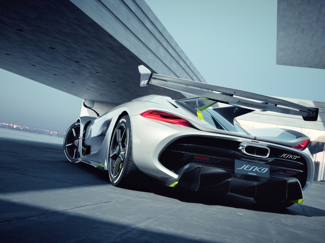 Автомобиль Koenigsegg Jesko вид сзади