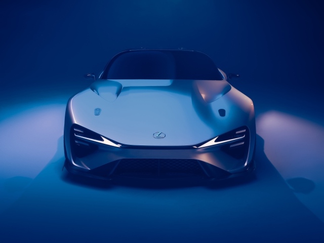 Автомобиль Lexus Electrified Sport Concept на синем фоне
