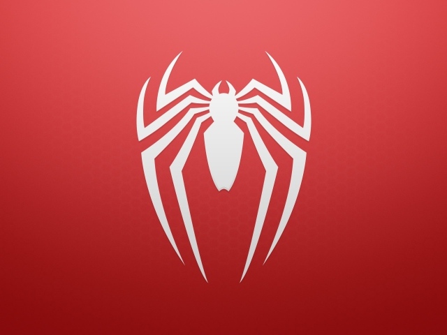 Белый паук на красном фоне