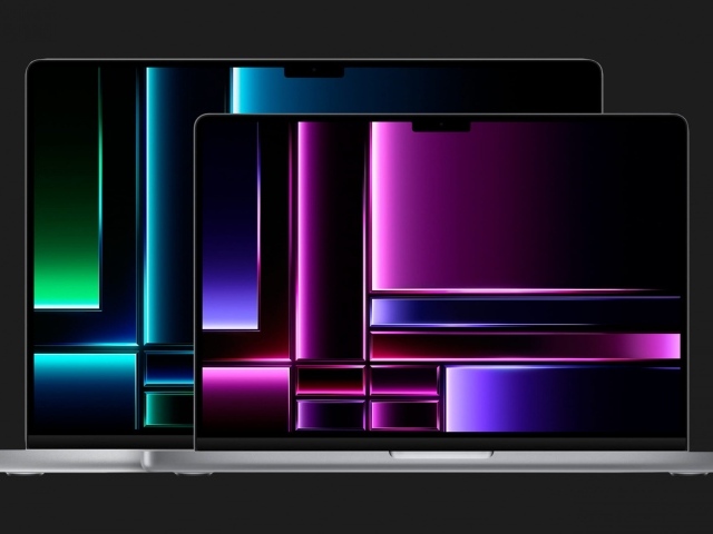 Новый MacBook Pro 2023 на черном фоне