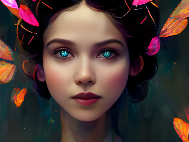 Красивая нарисованная девушка эльф