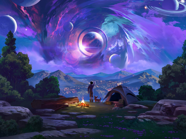 Фантастический пейзаж в небе