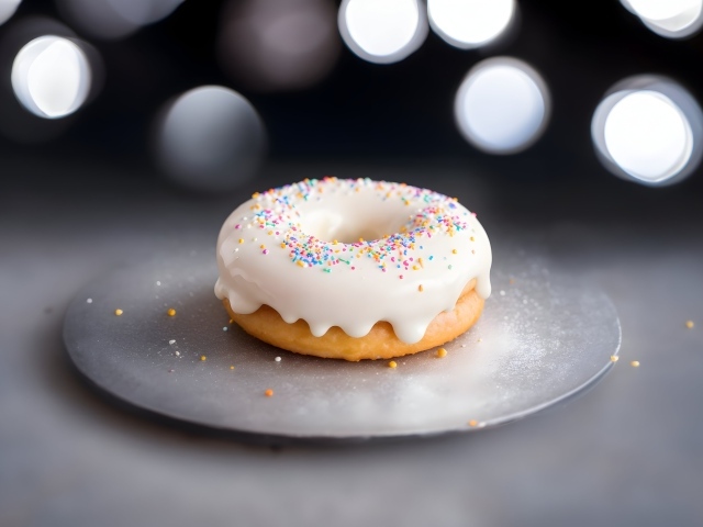 Пончик со сладкой глазурью на тарелке