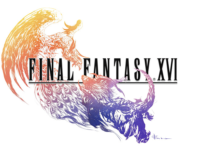 Красивый постер компьютерной игры Final Fantasy XVI на белом фоне