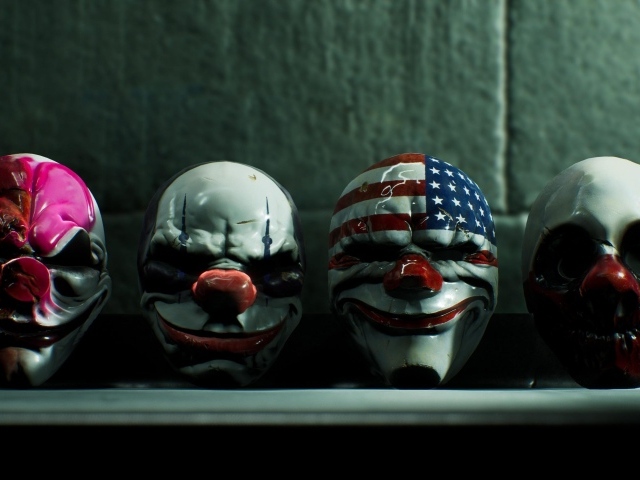 Masks from the computer game Payday 3