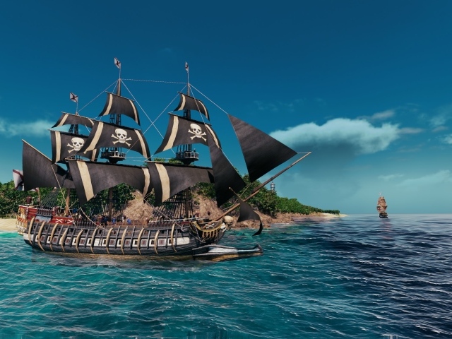 Корабль пиратов в компьютерной игре Tortuga: A Pirate's Tale, 2023