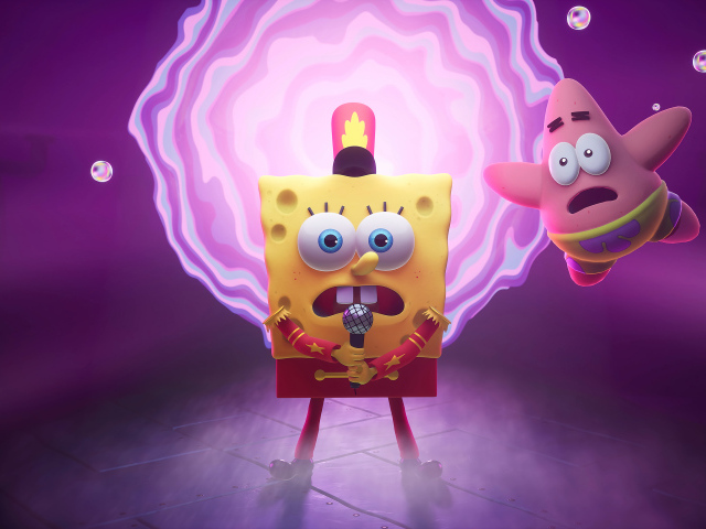 Спанч Боб с микрофоном, игра SpongeBob SquarePants: The Cosmic Shake