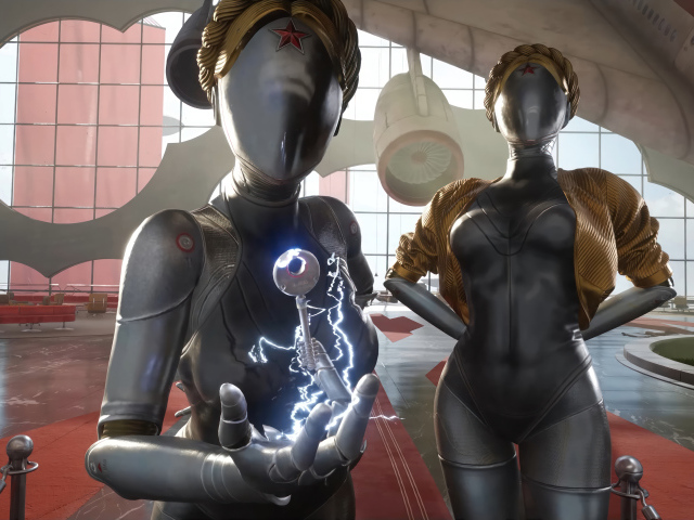 Две девушки робота из компьютерной игры Atomic Heart