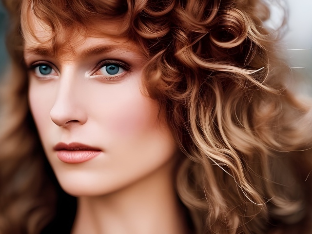 Красивая девушка с волнистыми волосами