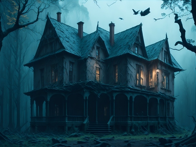Старый дом в зловещем лесу