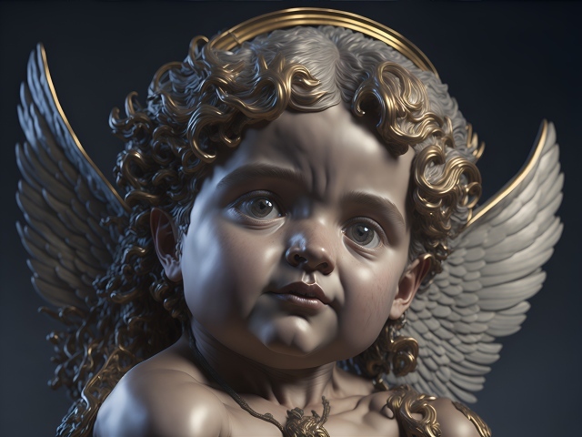 Красивая статуэтка купидона крупным планом