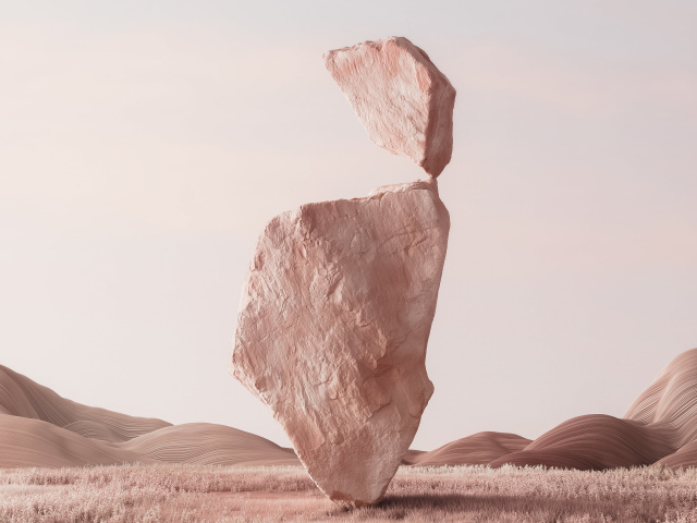 Большой камень раскололся на две части