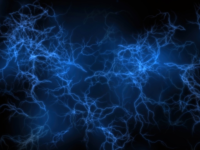 Синяя молния на черном фоне