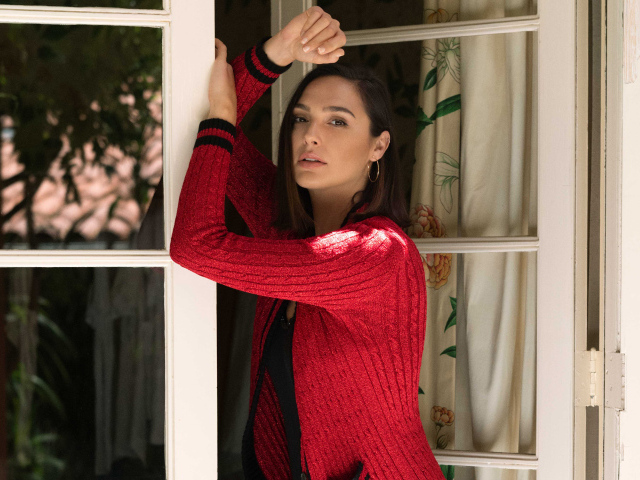 Актриса Галь Гадот стоит у окна