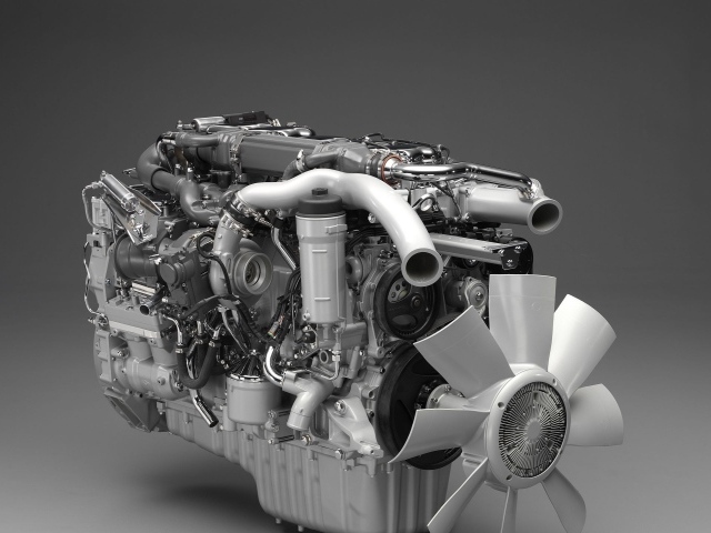 3д модель мотора на сером фоне