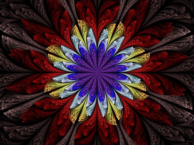 Абстрактный разноцветный фрактальный цветок