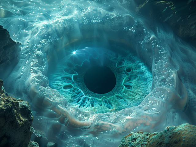 Абстрактный глаз под водой
