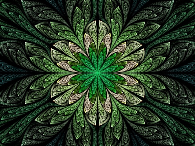 Абстрактный зеленый волнистый цветок 