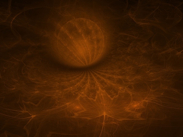 Шар на коричневом неоновом фоне с кленовым листом